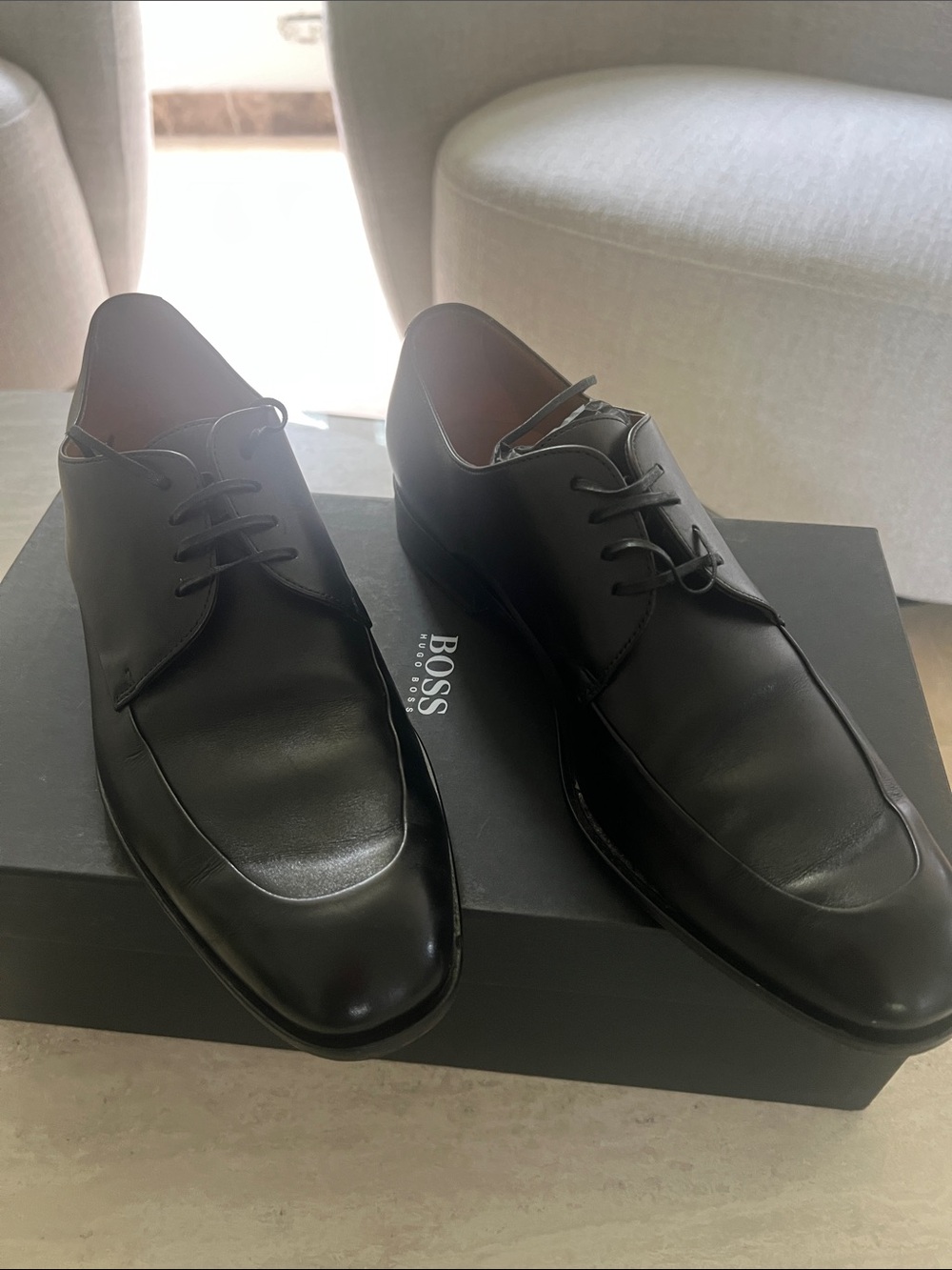 Boss Black Leather Derby Shoes